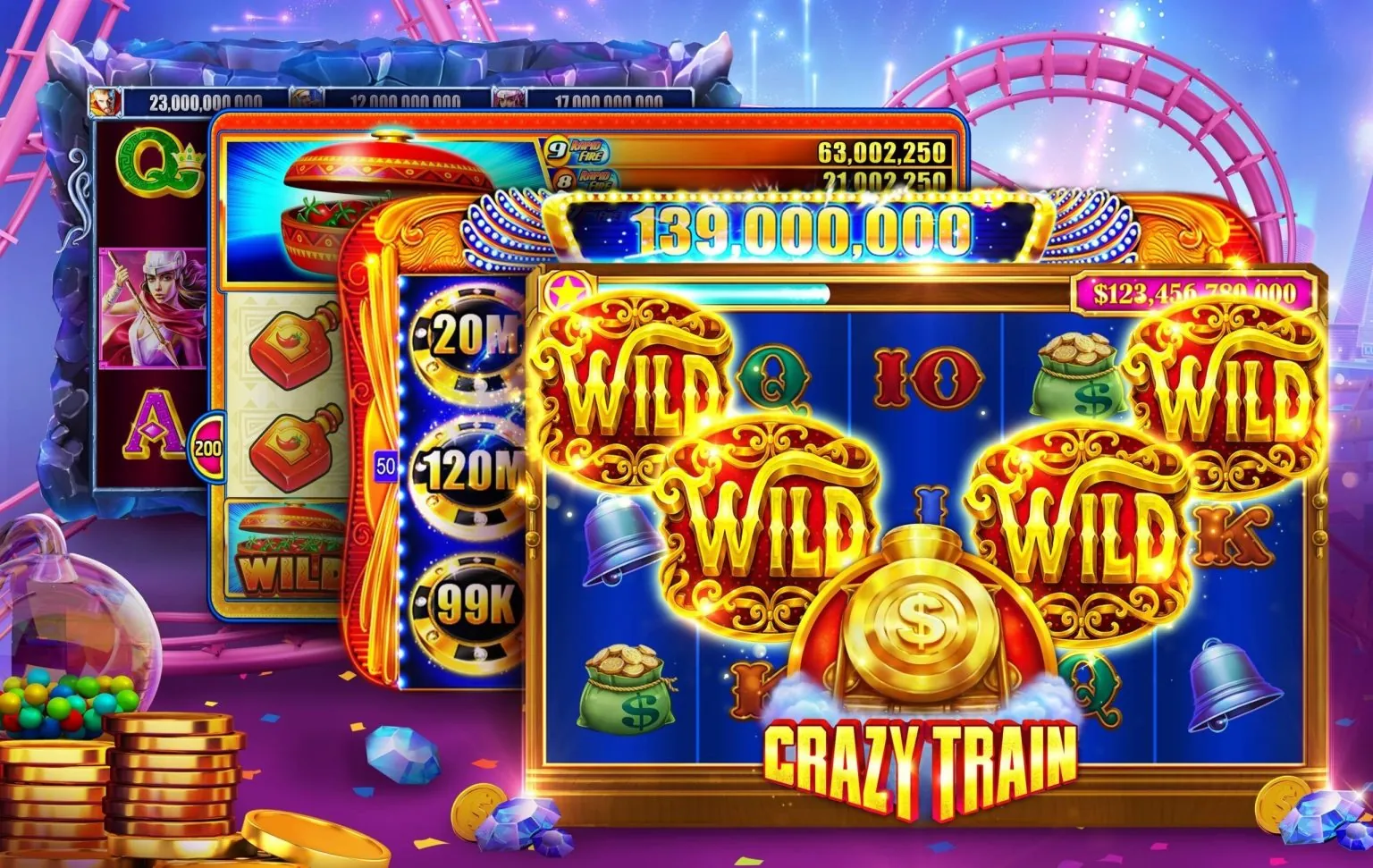 Hình ảnh các loại game Nổ Hũ đa dạng trên 8kbe App với nhiều chủ đề và phong cách khác nhau, thể hiện sự phong phú của thư viện game