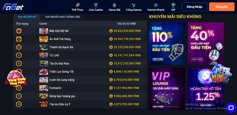 Đa dạng trò chơi tại 8kbe App